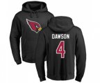 Arizona Cardinals #4 Phil Dawson Black Name & Number Logo Pullover Hoodie