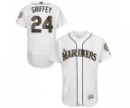 Seattle Mariners #24 Ken Griffey Authentic White 2016 Memorial Day Fashion Flex Base Baseball Jersey