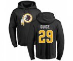 Washington Redskins #29 Derrius Guice Black Name & Number Logo Pullover Hoodie