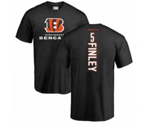 Cincinnati Bengals #5 Ryan Finley Black Backer T-Shirt