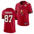 Tampa Bay Buccaneers #87 Rob Gronkowski Nike Red with Buccaneers Primary Logo 2021 Super Bowl LV Champions Vapor Limited Jersey