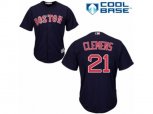 Boston Red Sox #21 Roger Clemens Replica Navy Blue Alternate Road Cool Base MLB Jersey