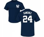 MLB Nike New York Yankees #24 Gary Sanchez Navy Blue Name & Number T-Shirt