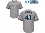 New York Yankees #41 Randy Johnson Authentic Grey Road MLB Jersey