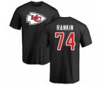 Kansas City Chiefs #74 Martinas Rankin Black Name & Number Logo T-Shirt