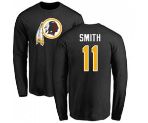 Washington Redskins #11 Alex Smith Black Name & Number Logo Long Sleeve T-Shirt