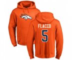 Denver Broncos #5 Joe Flacco Orange Name & Number Logo Pullover Hoodie