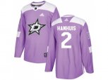Dallas Stars #2 Dan Hamhuis Purple Authentic Fights Cancer Stitched NHL Jersey