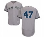 New York Yankees Jordan Montgomery Grey Road Flex Base Authentic Collection Baseball Player Jersey