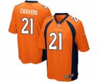 Denver Broncos #21 Su'a Cravens Game Orange Team Color Football Jersey