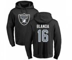 Oakland Raiders #16 George Blanda Black Name & Number Logo Pullover Hoodie