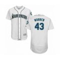 Seattle Mariners #43 Art Warren White Home Flex Base Authentic Collection Baseball Player Jersey