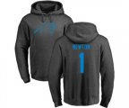 Carolina Panthers #1 Cam Newton Ash One Color Pullover Hoodie