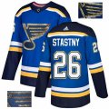 St. Louis Blues #26 Paul Stastny Authentic Royal Blue Fashion Gold NHL Jersey