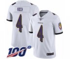 Baltimore Ravens #4 Sam Koch White Vapor Untouchable Limited Player 100th Season Football Jersey