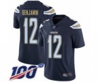 Los Angeles Chargers #12 Travis Benjamin Navy Blue Team Color Vapor Untouchable Limited Player 100th Season Football Jersey