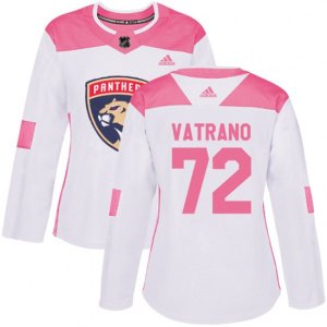 Women\'s Florida Panthers #72 Frank Vatrano Authentic White Pink Fashion NHL Jersey