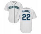 Seattle Mariners #22 Omar Narvaez Replica White Home Cool Base Baseball Jersey