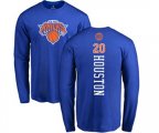 New York Knicks #20 Allan Houston Royal Blue Backer Long Sleeve T-Shirt