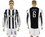 2017-18 Juventus 6 KHEDIRA Home Long Sleeve Soccer Jersey