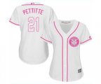 Women's Houston Astros #21 Andy Pettitte Authentic White Fashion Cool Base Baseball Jersey