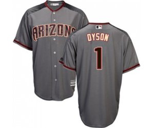 Arizona Diamondbacks #1 Jarrod Dyson Replica Grey Road Cool Base Baseball Jersey