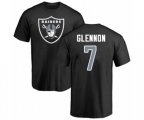Oakland Raiders #7 Mike Glennon Black Name & Number Logo T-Shirt