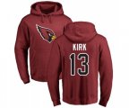Arizona Cardinals #13 Christian Kirk Maroon Name & Number Logo Pullover Hoodie