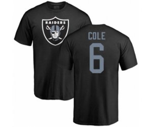 Oakland Raiders #6 A.J. Cole Black Name & Number Logo T-Shirt