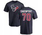 Houston Texans #70 Julien Davenport Navy Blue Name & Number Logo T-Shirt