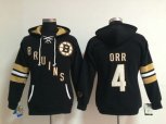 NHL Women Boston Bruins #4 Bobby Orr black jerseys(Logo Pullover Hoodie)