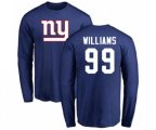 New York Giants #99 Leonard Williams Royal Blue Name & Number Logo Long Sleeve T-Shirt