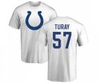 Indianapolis Colts #57 Kemoko Turay White Name & Number Logo T-Shirt