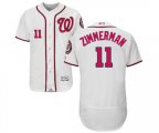Washington Nationals #11 Ryan Zimmerman White Home Flex Base Authentic Collection Baseball Jersey