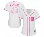 Women's Detroit Tigers #49 Dixon Machado Authentic White Fashion Cool Base Baseball Jersey