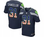 Seattle Seahawks #31 Kam Chancellor Elite Navy Blue Home USA Flag Fashion Football Jersey