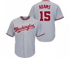 Washington Nationals #15 Matt Adams Replica Grey Road Cool Base Baseball Jersey
