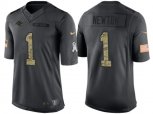 Carolina Panthers #1 Cam Newton Stitched Black NFL Salute to Service Limited Jerseys