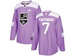 Los Angeles Kings #7 Oscar Fantenberg Purple Authentic Fights Cancer Stitched NHL Jersey