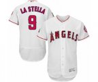 Los Angeles Angels of Anaheim #9 Tommy La Stella White Home Flex Base Authentic Collection Baseball Jersey