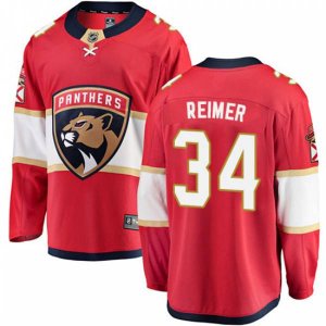 Florida Panthers #34 James Reimer Fanatics Branded Red Home Breakaway NHL Jersey