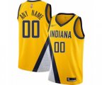 Indiana Pacers Customized Authentic Gold Finished Basketball Jersey - Statement Edition