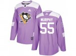 Adidas Pittsburgh Penguins #55 Larry Murphy Purple Authentic Fights Cancer Stitched NHL Jersey