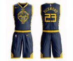 Golden State Warriors #23 Mitch Richmond Authentic Navy Blue Basketball Suit Jersey - City Edition