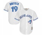 Toronto Blue Jays #19 Jose Bautista Authentic White Cooperstown Baseball Jersey