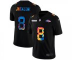 Baltimore Ravens #8 Lamar Jackson Multi-Color Black 2020 NFL Crucial Catch Vapor Untouchable Limited Jersey