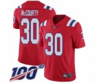 New England Patriots #30 Jason McCourty Red Alternate Vapor Untouchable Limited Player 100th Season Football Jersey
