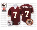 Washington Redskins #7 Joe Theismann Red With 50TH Patch Authentic Throwback Football Jersey