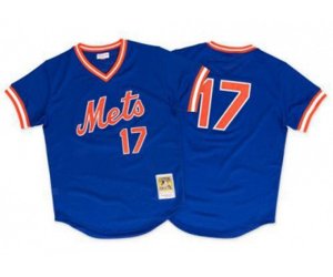 1986 New York Mets #17 Keith Hernandez Replica Royal Blue Throwback Baseball Jersey
