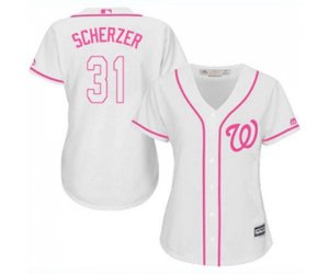 Women\'s Washington Nationals #31 Max Scherzer Replica White Fashion Cool Base Baseball Jersey